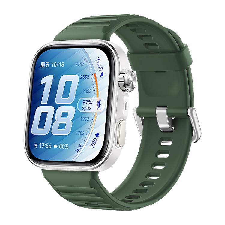 Cinturino in silicone xDfind Sport per Huawei Watch Fit 5 / Fit 5 Pro., Silver Buckle, Black Buckle