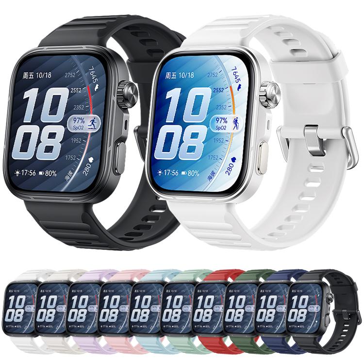 Cinturino in silicone xDfind Sport per Huawei Watch Fit 5 / Fit 5 Pro., Silver Buckle, Black Buckle