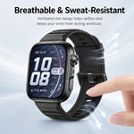 Cinturino in silicone xDfind Sport per Huawei Watch Fit 5 / Fit 5 Pro., Silver Buckle, Black Buckle