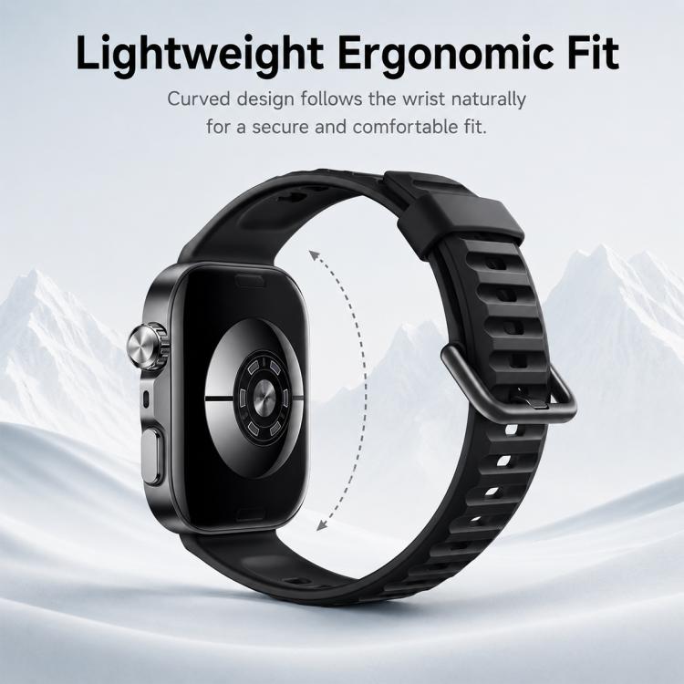 Cinturino in silicone xDfind Sport per Huawei Watch Fit 5 / Fit 5 Pro., Silver Buckle, Black Buckle