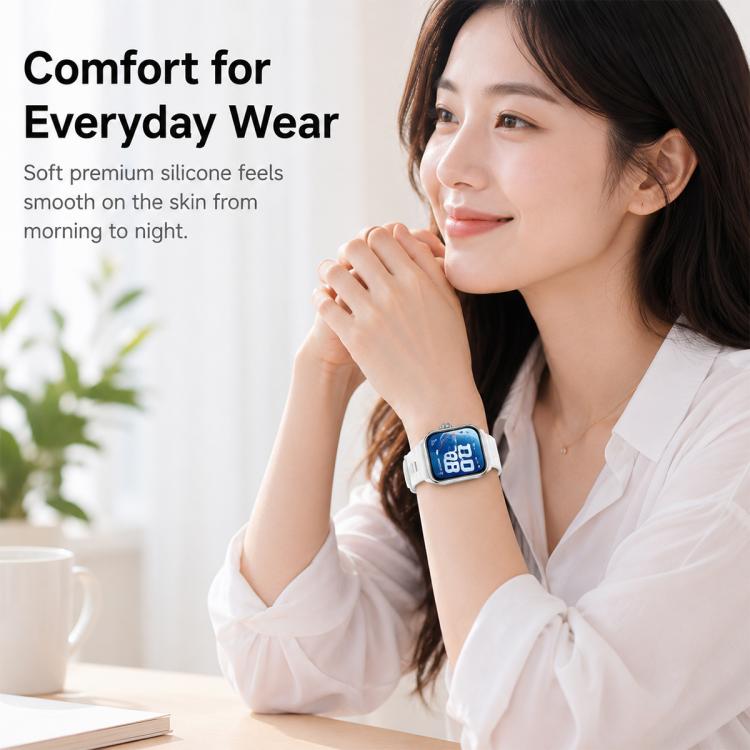 Cinturino in silicone xDfind Sport per Huawei Watch Fit 5 / Fit 5 Pro., Silver Buckle, Black Buckle