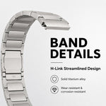 Cinturino per orologio xDfind in titanio puro con fibbia magnetica a forma di I, 22mm