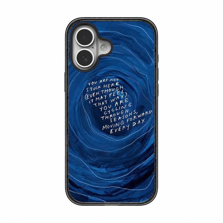 Custodia per telefono in acrilico TPU blu intenso effetto acquerello., For iPhone 16 Pro Max, For iPhone 16 Pro, For iPhone 16 Plus, For iPhone 16