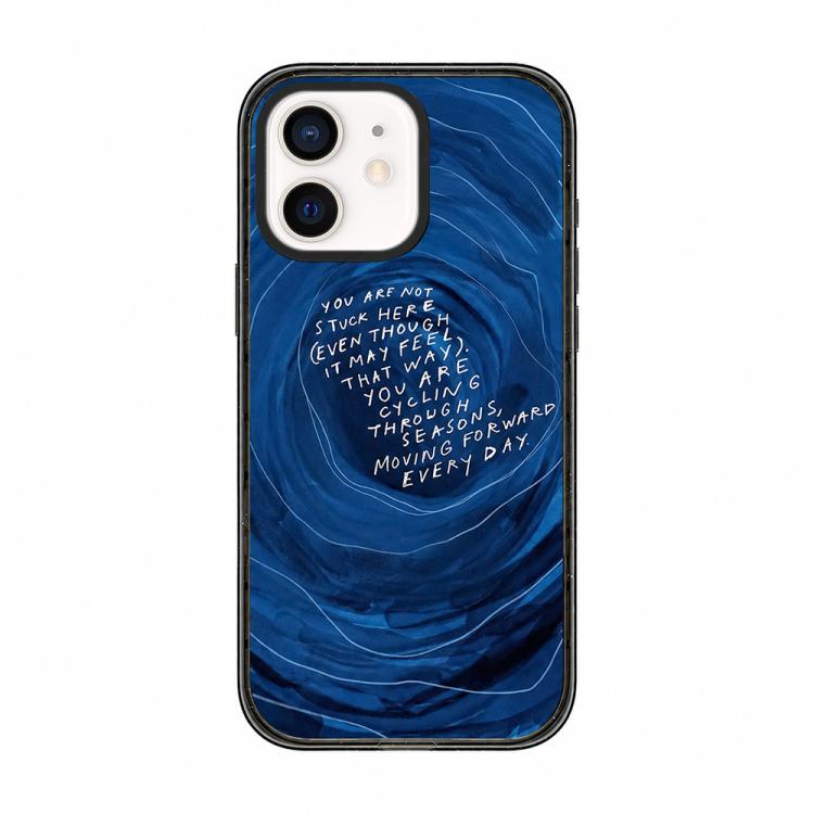 Custodia per telefono in acrilico TPU blu intenso effetto acquerello., For iPhone 12 Pro Max, For iPhone 12 Pro, For iPhone 11