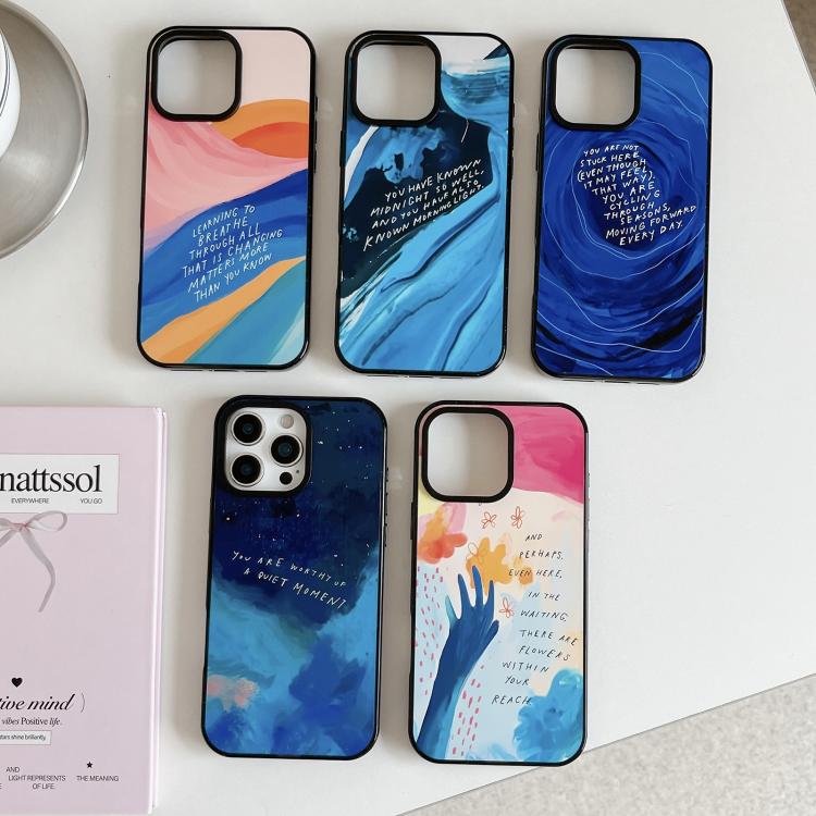 Custodia per telefono in acrilico TPU blu intenso effetto acquerello., For iPhone 16 Pro Max, For iPhone 16 Pro, For iPhone 16 Plus, For iPhone 16