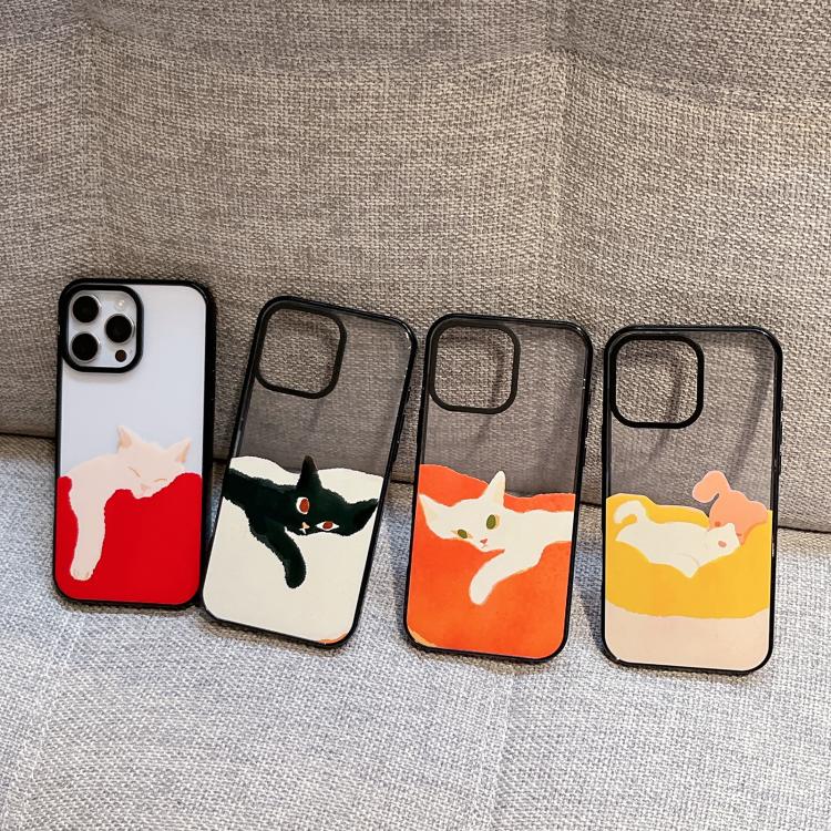 Custodia per telefono in acrilico TPU con stampa di un gatto pigro, For iPhone 14 Plus, For iPhone 14, For iPhone 14 Pro, For iPhone 14 Pro Max, For iPhone 13 Pro Max, For iPhone 13 Pro