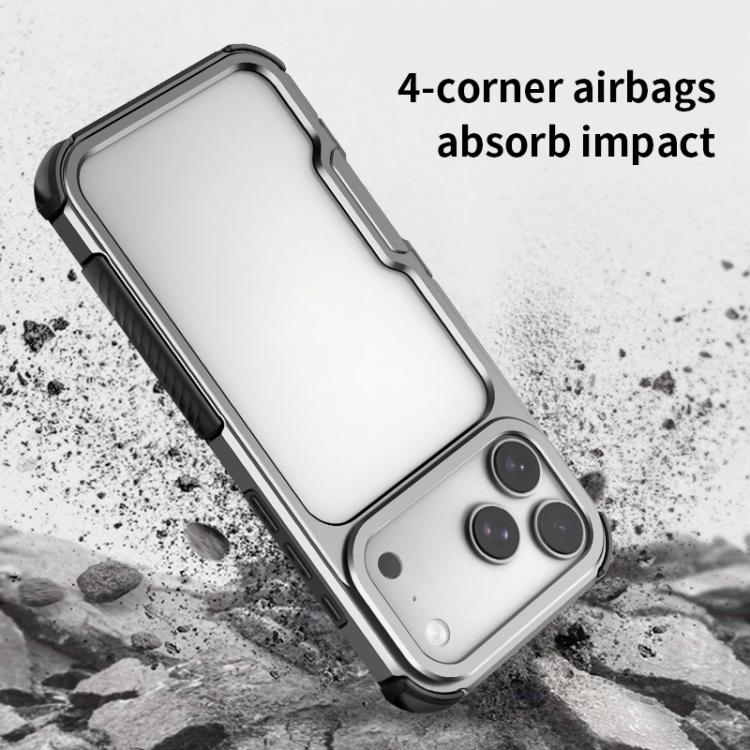 Telaio in lega di alluminio + custodia antiurto in TPU con airbag cavo, For iPhone 17 Pro Max, For iPhone 17 Pro