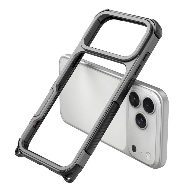 Telaio in lega di alluminio + custodia antiurto in TPU con airbag cavo e fori per cordino., For iPhone 17 Pro Max, For iPhone 17 Pro