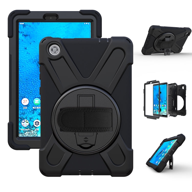 Custodia protettiva antiurto in silicone colorato + PC con supporto, cinturino per impugnatura e tracolla, For Lenovo Tab M8