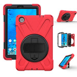 Custodia protettiva antiurto in silicone colorato + PC con supporto, cinturino per impugnatura e tracolla, For Lenovo Tab M8