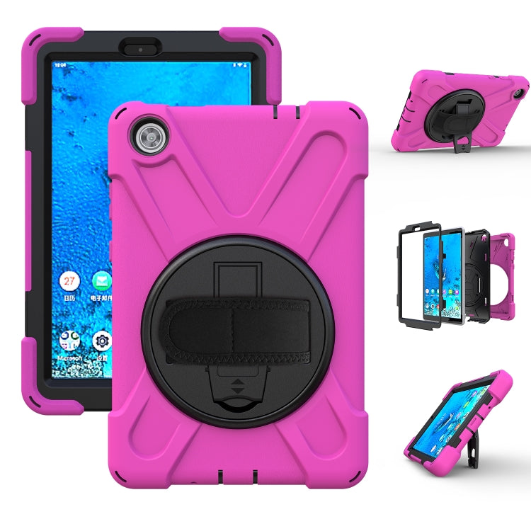 Custodia protettiva antiurto in silicone colorato + PC con supporto, cinturino per impugnatura e tracolla, For Lenovo Tab M8