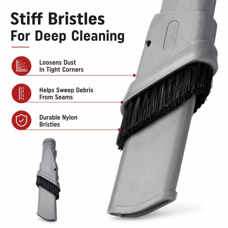 Accessori per aspirapolvere Dyson V6 / DC35 / DC47 / DC52 / DC63, Retractable Stiff Bristle Narrow Brush Head