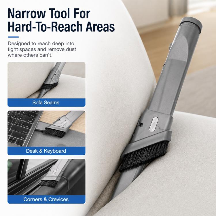 Accessori per aspirapolvere Dyson V6 / DC35 / DC47 / DC52 / DC63, Retractable Stiff Bristle Narrow Brush Head