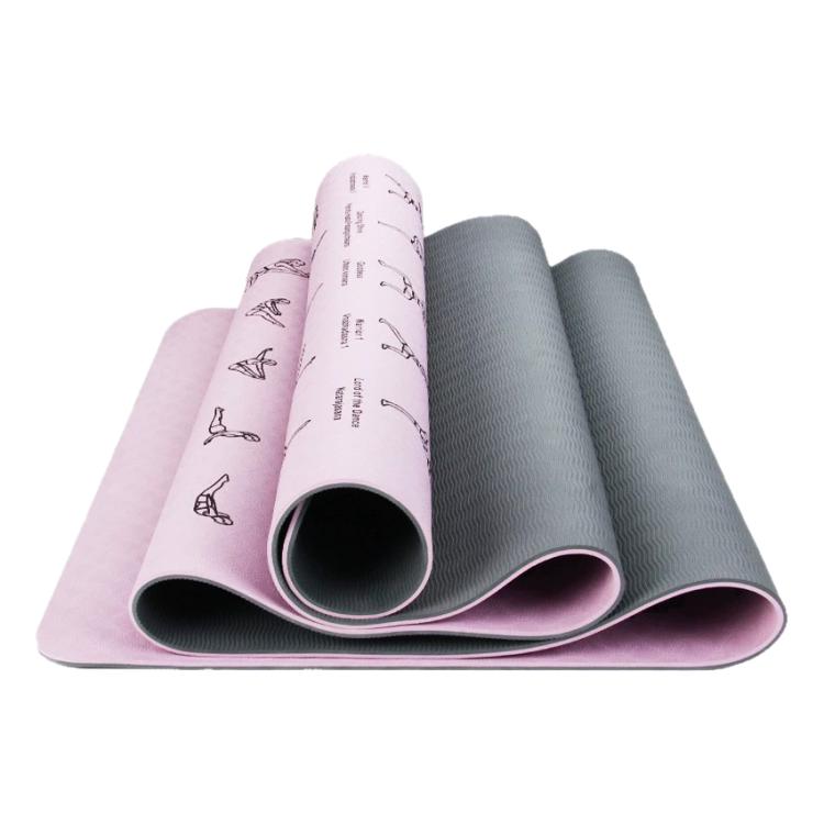 Tappetino da yoga professionale antiscivolo a doppia faccia, silenzioso, per fitness e allenamento., 6mm