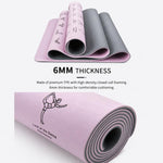 Tappetino da yoga professionale antiscivolo a doppia faccia, silenzioso, per fitness e allenamento., 6mm
