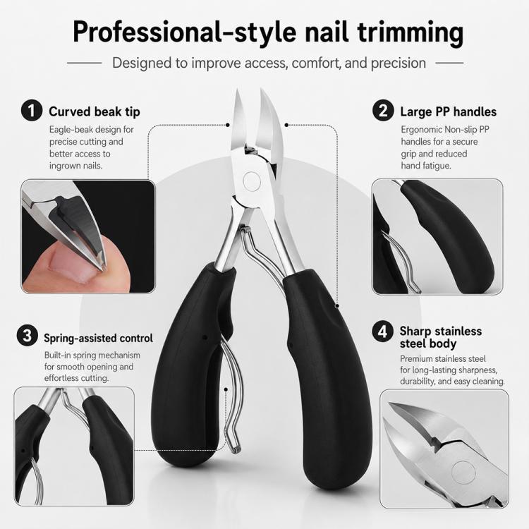 Tagliaunghie per paronichia, olecrano in acciaio inossidabile, tronchesino per unghie, Nail Clipper