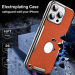 Custodia per telefono Armor Diamond Texture Anti-Impronta in PC + Pelle Vegana, For iPhone 13 Pro, For iPhone 13
