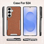 Custodia per telefono Armor Diamond Texture Anti-Impronta in PC + Pelle Vegana, For Galaxy S25 5G, For Galaxy S25 Ultra 5G, For Galaxy S24 Ultra 5G, For Galaxy S24 5G