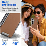 Custodia per telefono Armor Diamond Texture Anti-Impronta in PC + Pelle Vegana, For Galaxy S25 5G, For Galaxy S25 Ultra 5G, For Galaxy S24 Ultra 5G, For Galaxy S24 5G