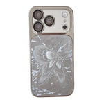 Custodia per telefono in policarbonato galvanizzato e vetro con motivo a farfalla., For iPhone 17 Pro Max, For iPhone 17 Pro, For iPhone 17, For iPhone 16 Pro Max