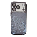 Custodia per telefono in policarbonato galvanizzato e vetro con motivo a farfalla., For iPhone 17 Pro Max, For iPhone 17 Pro, For iPhone 17, For iPhone 16 Pro Max