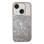 Custodia per telefono in policarbonato galvanizzato e vetro con motivo a farfalla., For iPhone 15, For iPhone 14, For iPhone 14 Pro, For iPhone 14 Pro Max
