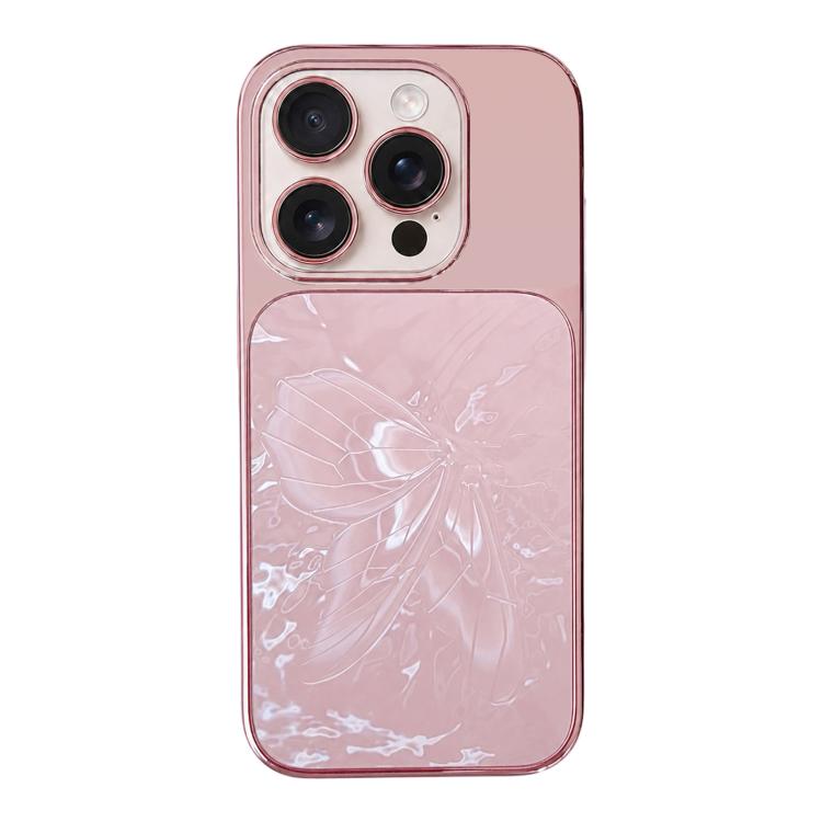 Custodia per telefono in policarbonato galvanizzato e vetro con motivo a farfalla., For iPhone 13 Pro Max, For iPhone 13 Pro, For iPhone 13