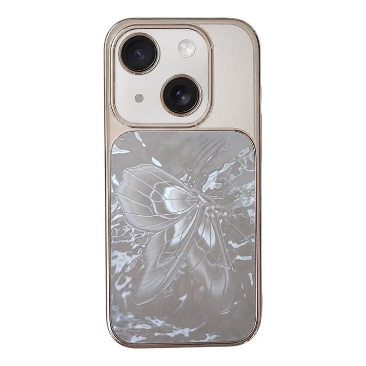 Custodia per telefono in policarbonato galvanizzato e vetro con motivo a farfalla., For iPhone 13 Pro Max, For iPhone 13 Pro, For iPhone 13
