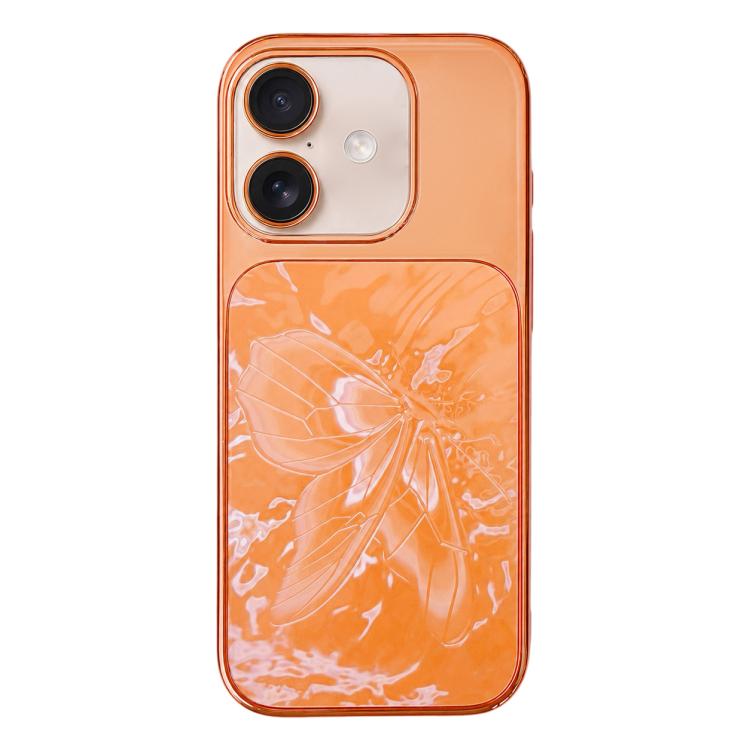 Custodia per telefono in policarbonato galvanizzato e vetro con motivo a farfalla., For iPhone 17 Pro Max, For iPhone 17 Pro, For iPhone 17, For iPhone 16 Pro Max