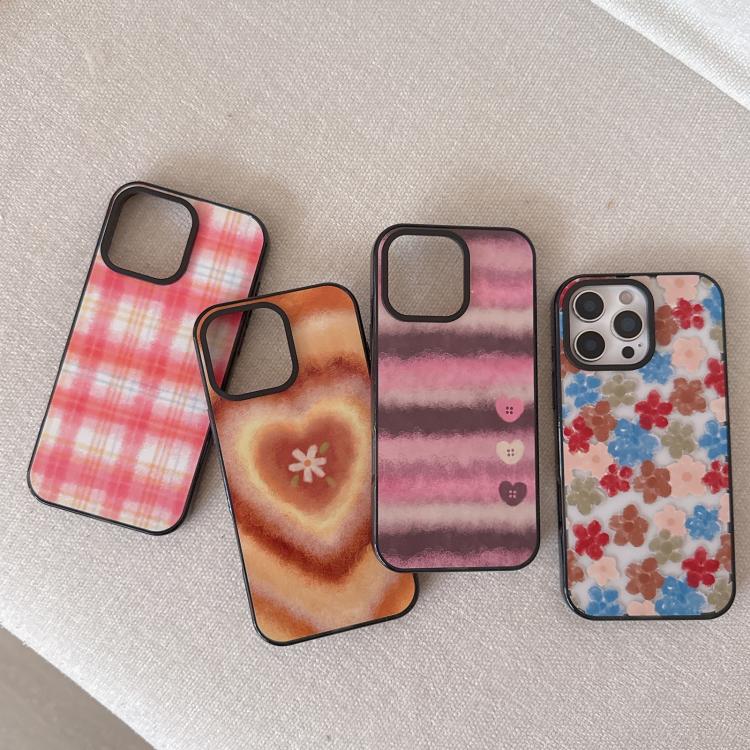 Custodia per telefono in acrilico TPU con motivo floreale a quadri in feltro, For iPhone 17 Pro Max, For iPhone 17 Pro, For iPhone 17, For iPhone Air, For iPhone 16 Pro Max, For iPhone 16 Pro