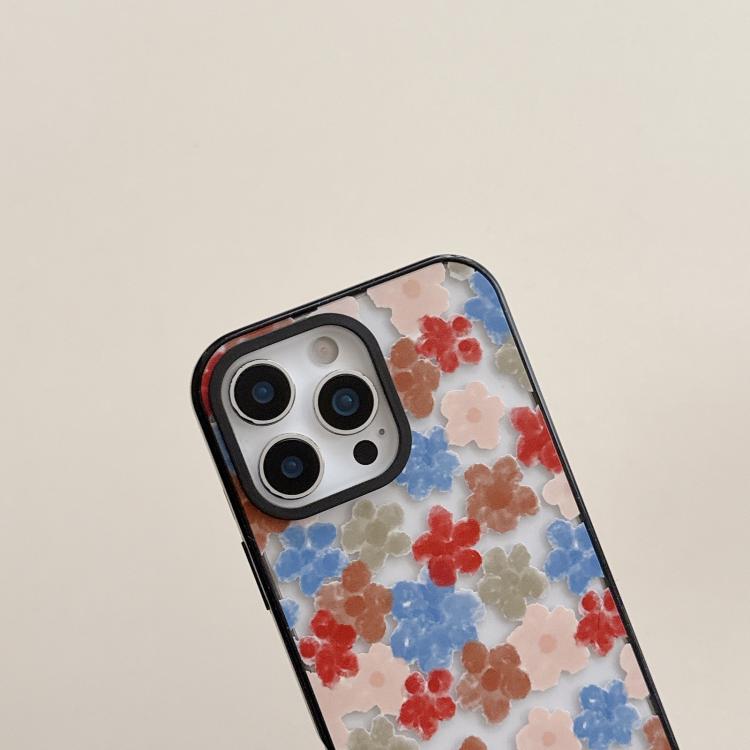 Custodia per telefono in acrilico TPU con motivo floreale a quadri in feltro, For iPhone 16 Plus, For iPhone 16, For iPhone 15 Pro Max, For iPhone 15 Pro, For iPhone 15 Plus, For iPhone 15