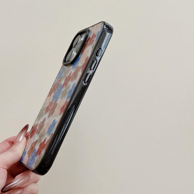 Custodia per telefono in acrilico TPU con motivo floreale a quadri in feltro, For iPhone 17 Pro Max, For iPhone 17 Pro, For iPhone 17, For iPhone Air, For iPhone 16 Pro Max, For iPhone 16 Pro