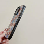 Custodia per telefono in acrilico TPU con motivo floreale a quadri in feltro, For iPhone 14 Plus, For iPhone 14, For iPhone 14 Pro, For iPhone 14 Pro Max, For iPhone 13 Pro Max, For iPhone 13 Pro