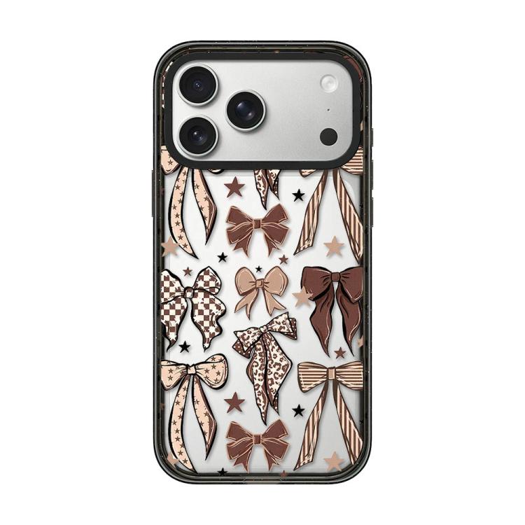 Custodia per telefono in TPU acrilico trasparente con stampa leopardata e fiocco., For iPhone 17 Pro Max, For iPhone 17 Pro, For iPhone 17, For iPhone Air