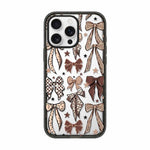 Custodia per telefono in TPU acrilico trasparente con stampa leopardata e fiocco., For iPhone 16 Pro Max, For iPhone 16 Pro, For iPhone 16 Plus, For iPhone 16