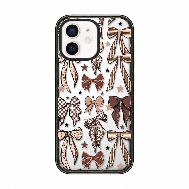 Custodia per telefono in TPU acrilico trasparente con stampa leopardata e fiocco., For iPhone 13 Pro Max, For iPhone 13 Pro, For iPhone 13, For iPhone 12