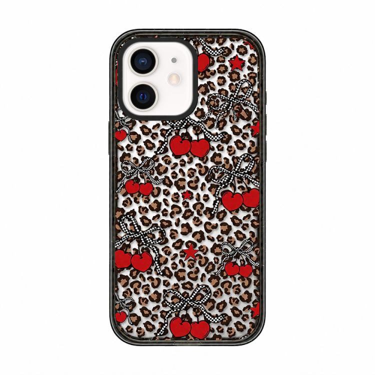 Custodia per telefono in TPU acrilico trasparente con stampa leopardata e fiocco., For iPhone 13 Pro Max, For iPhone 13 Pro, For iPhone 13, For iPhone 12