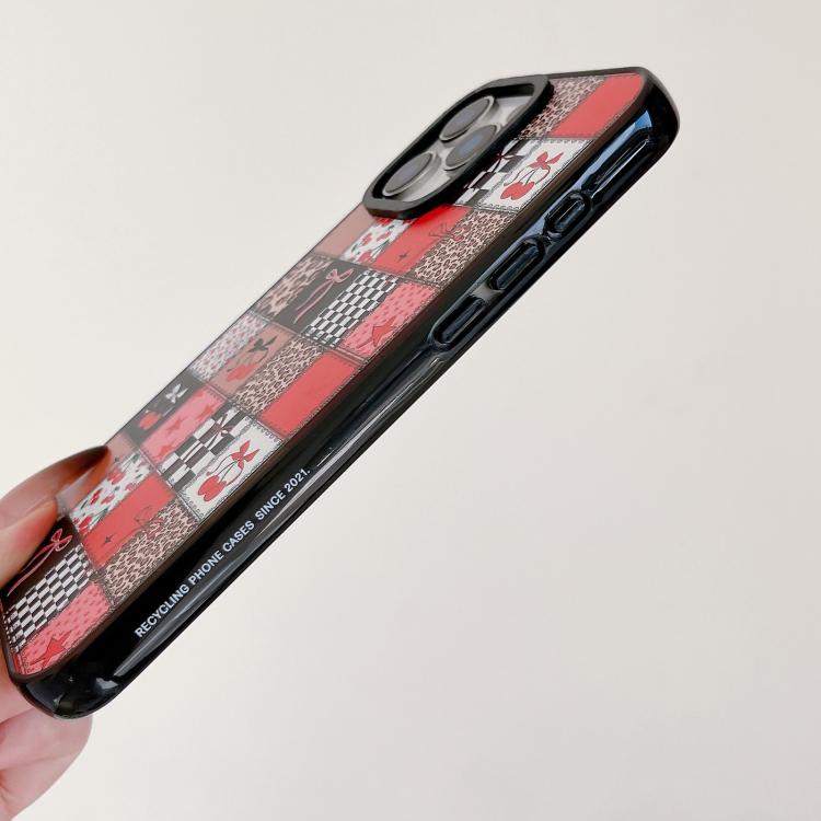 Custodia per telefono in TPU acrilico trasparente con stampa leopardata e fiocco., For iPhone 14 Plus, For iPhone 14, For iPhone 14 Pro, For iPhone 14 Pro Max