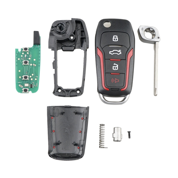 Chiave per auto CWTWB1U345 63 Chip a frequenza singola 315 per Ford pieghevole a 4 pulsanti, For Ford
