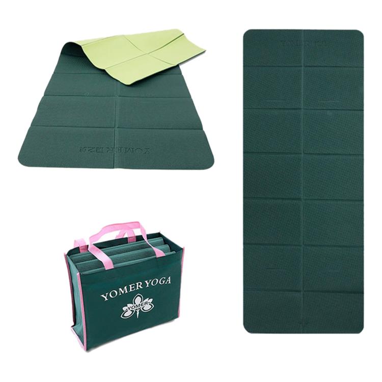 Tappetino yoga pieghevole e spesso con ioni negativi, portatile, ideale per viaggi e studenti.