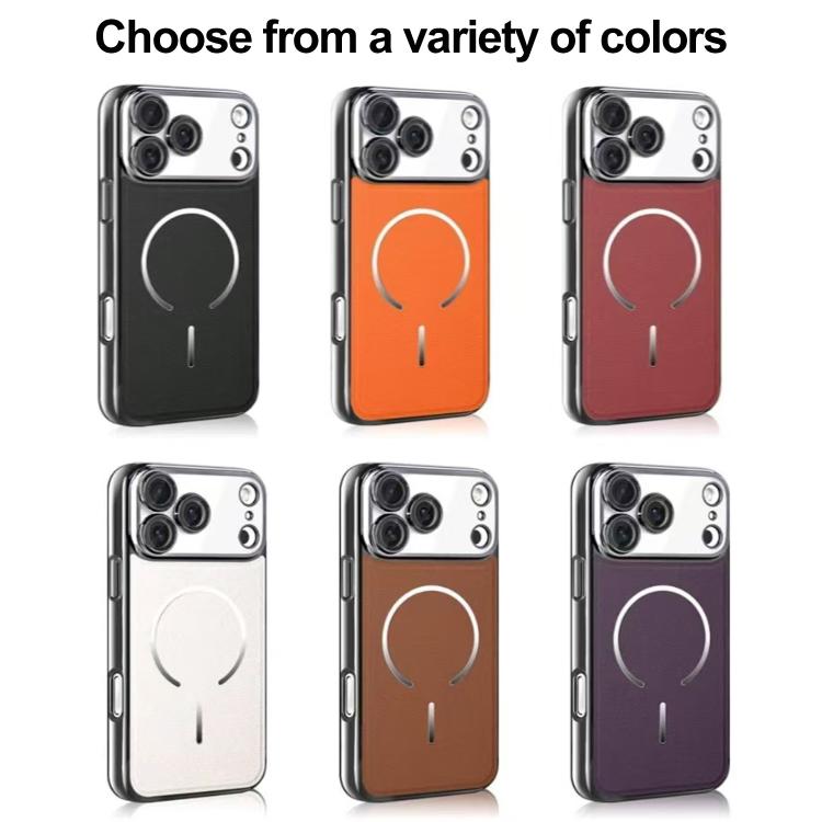 Anello magnetico galvanizzato in PC + custodia per telefono in pelle vegana, For iPhone 17 Pro Max, For iPhone 17, For iPhone Air, For iPhone 16 Pro Max
