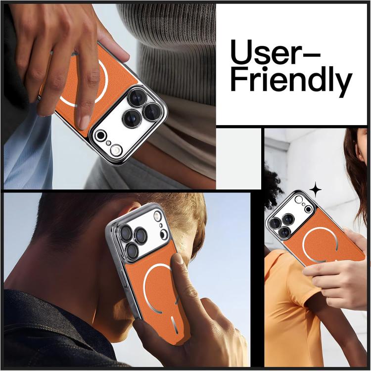 Anello magnetico galvanizzato in PC + custodia per telefono in pelle vegana, For iPhone 17 Pro Max, For iPhone 17, For iPhone Air, For iPhone 16 Pro Max