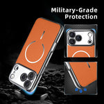 Anello magnetico galvanizzato in PC + custodia per telefono in pelle vegana, For iPhone 17 Pro Max, For iPhone 17, For iPhone Air, For iPhone 16 Pro Max