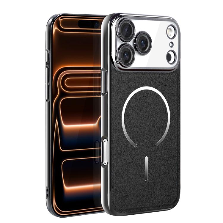 Anello magnetico galvanizzato in PC + custodia per telefono in pelle vegana, For iPhone 17 Pro Max, For iPhone 17, For iPhone Air, For iPhone 16 Pro Max