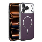 Anello magnetico galvanizzato in PC + custodia per telefono in pelle vegana, For iPhone 17 Pro Max, For iPhone 17, For iPhone Air, For iPhone 16 Pro Max