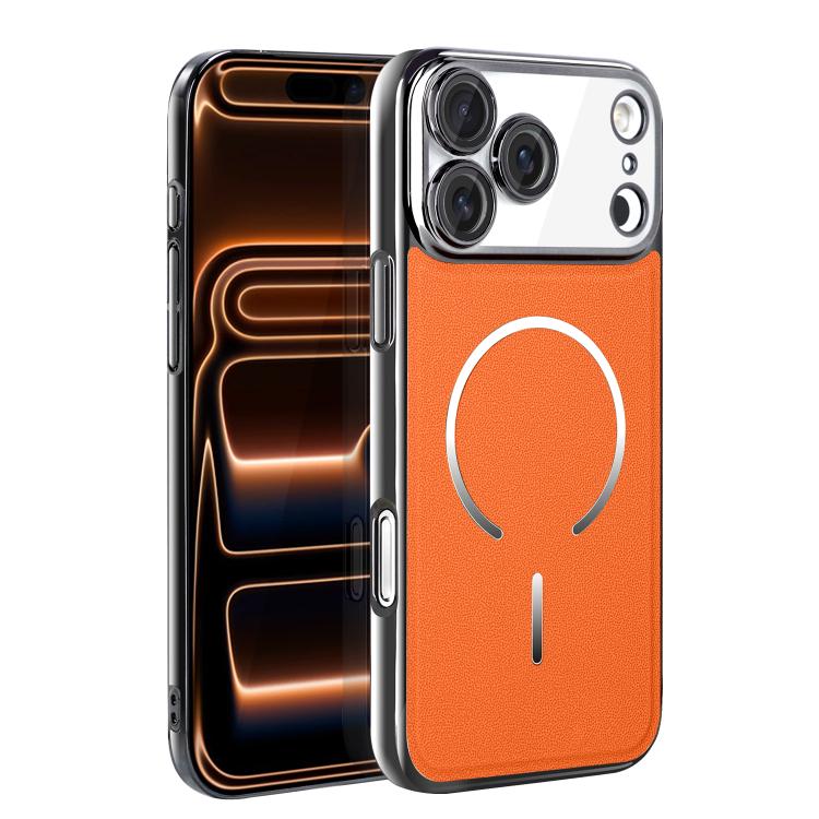 Anello magnetico galvanizzato in PC + custodia per telefono in pelle vegana, For iPhone 17 Pro Max, For iPhone 17, For iPhone Air, For iPhone 16 Pro Max