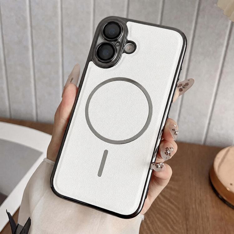Anello magnetico galvanizzato in PC + custodia per telefono in pelle vegana, For iPhone 17 Pro Max, For iPhone 17, For iPhone Air, For iPhone 16 Pro Max