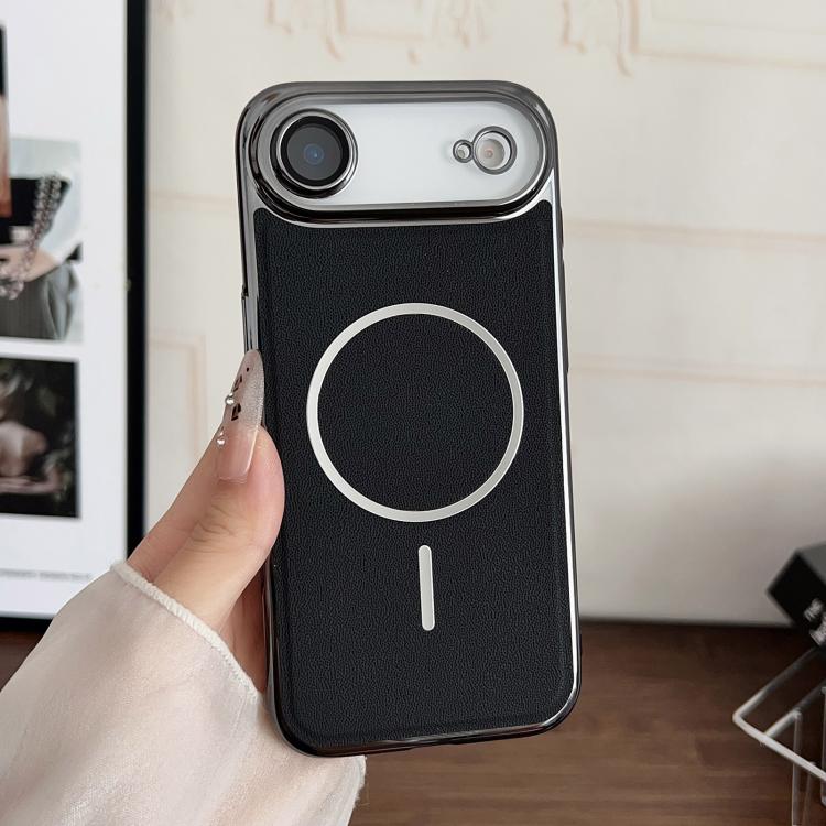 Anello magnetico galvanizzato in PC + custodia per telefono in pelle vegana, For iPhone 17 Pro Max, For iPhone 17, For iPhone Air, For iPhone 16 Pro Max