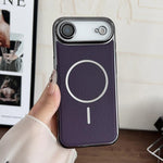 Anello magnetico galvanizzato in PC + custodia per telefono in pelle vegana, For iPhone 17 Pro Max, For iPhone 17, For iPhone Air, For iPhone 16 Pro Max