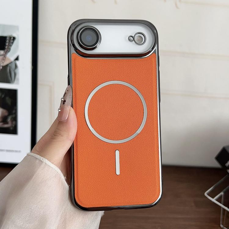 Anello magnetico galvanizzato in PC + custodia per telefono in pelle vegana, For iPhone 17 Pro Max, For iPhone 17, For iPhone Air, For iPhone 16 Pro Max